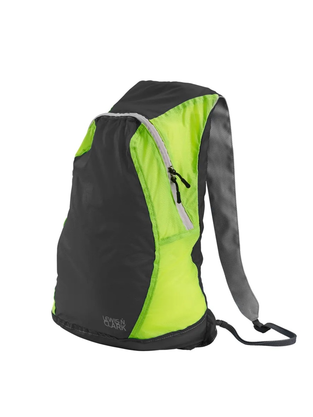 Lewis N. Clark Packable Daypack, Hiking Camping Backpack Charcoal/Neon Lemon,